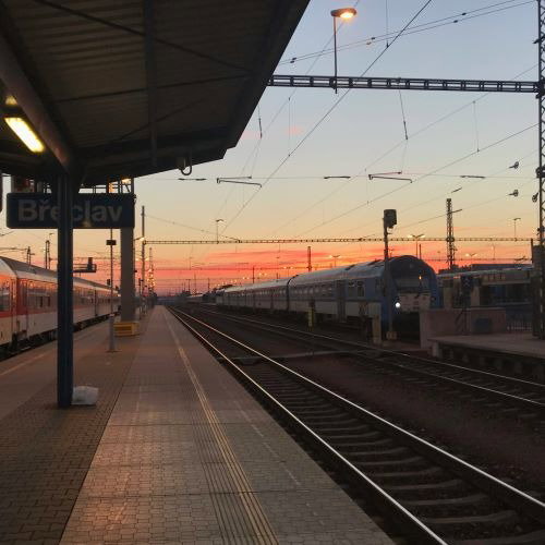 A train station.