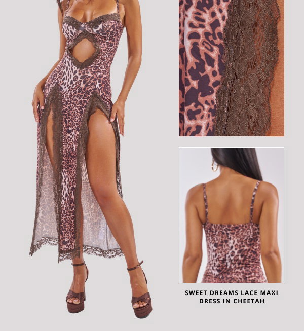SWEET DREAMS LACE MAXI DRESS IN CHEETAH