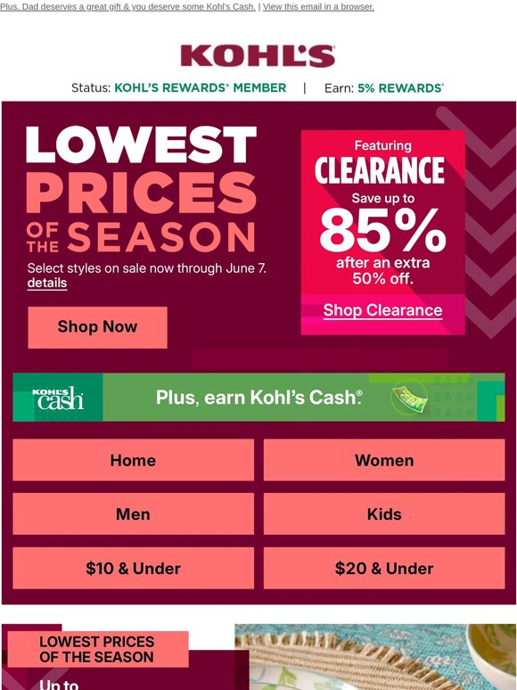 LOW PRICES + up to 85% off clearance won't be here forever 👀