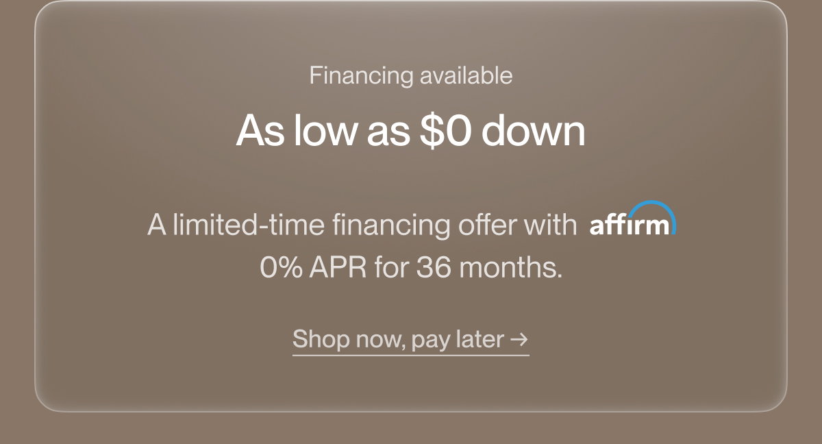 Financing available