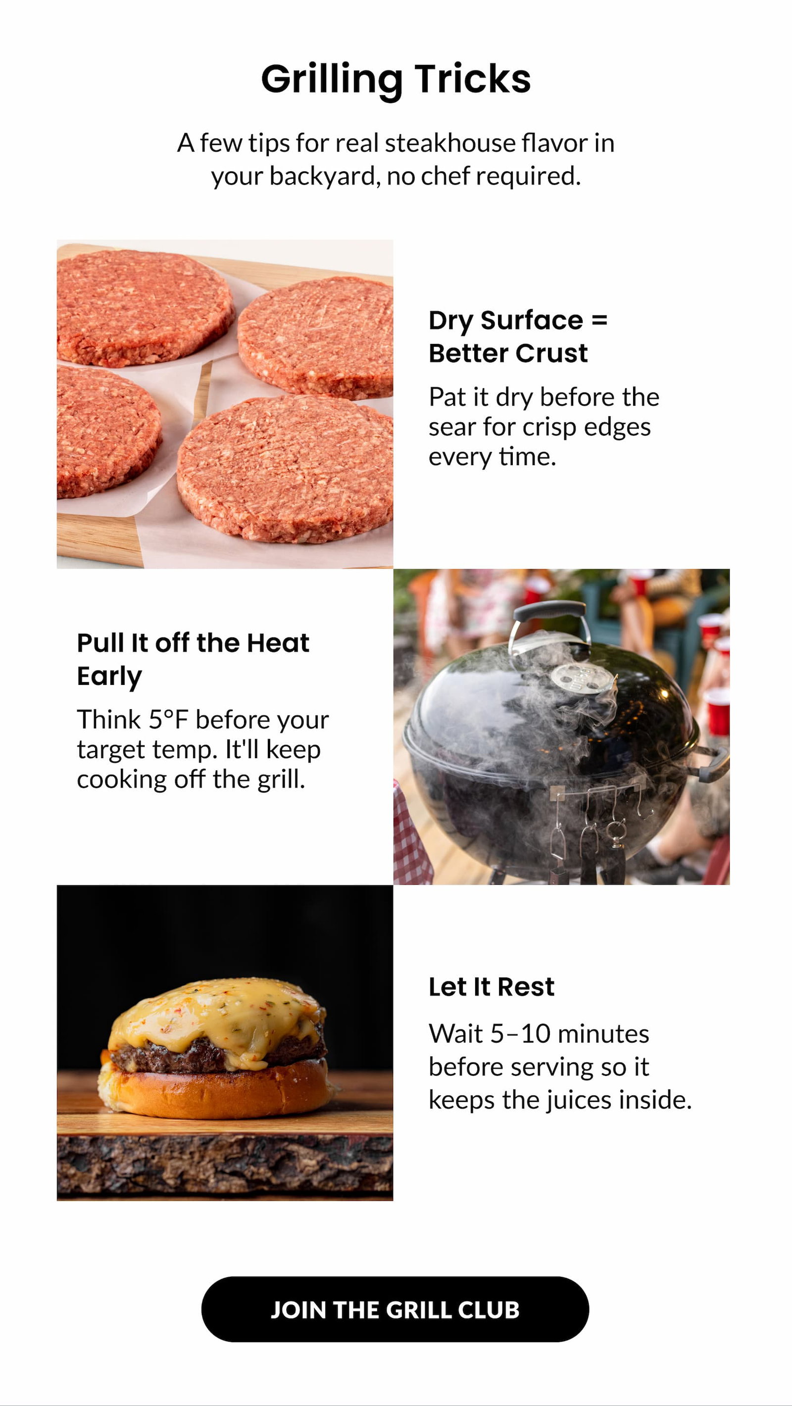Grilling Tricks - A few tips for real steakhouse flavor in your backyard, no chef required | JOIN THE GRILL CLUB