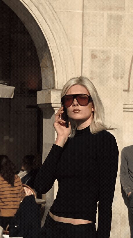 Woman walking in Paris wearing the Telluride Sunglasses