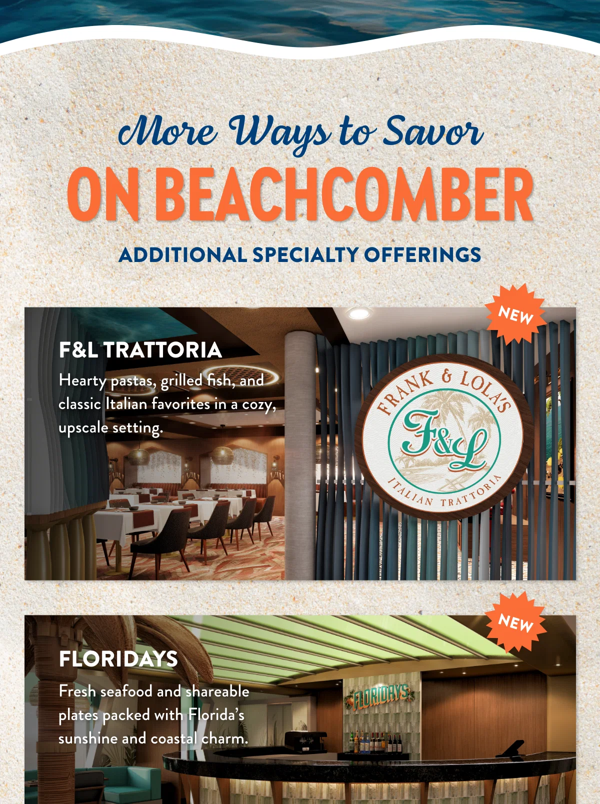 More Ways to Savor on Beachcomber - Additional Specialty Offerings