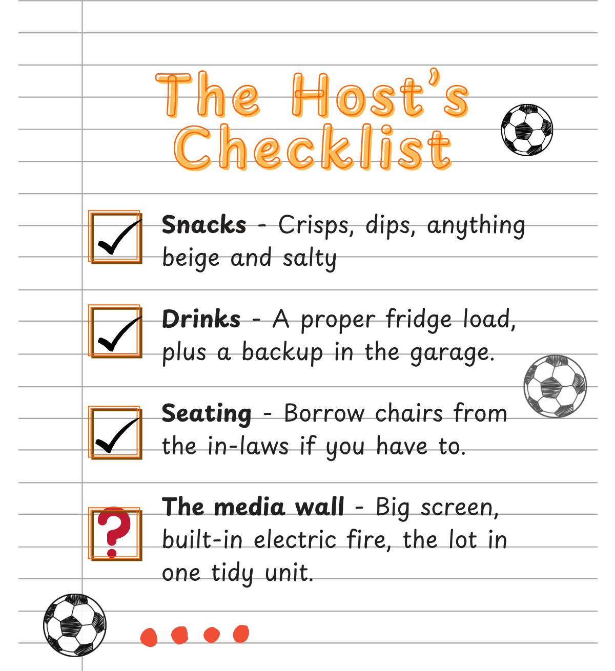 The Hosts Checklist