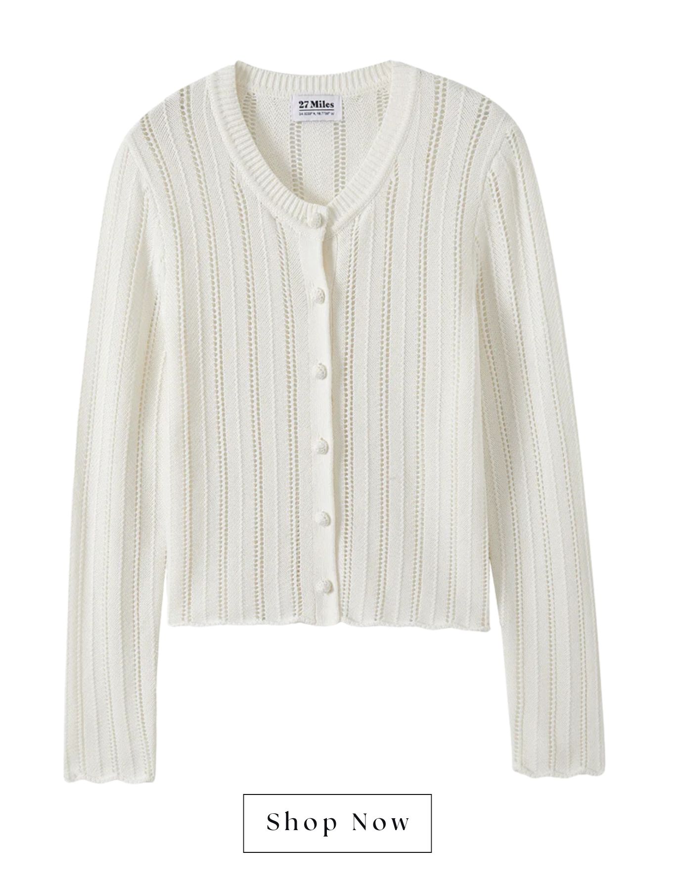 A cloud cotton pointelled cardigan.