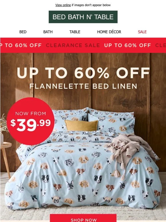 Flannelette from $39.99