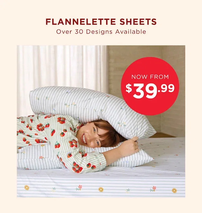 Flannelette Sheet Sets From $39.99