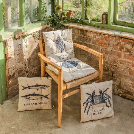 Set of Four La Mer Print Seat Pads