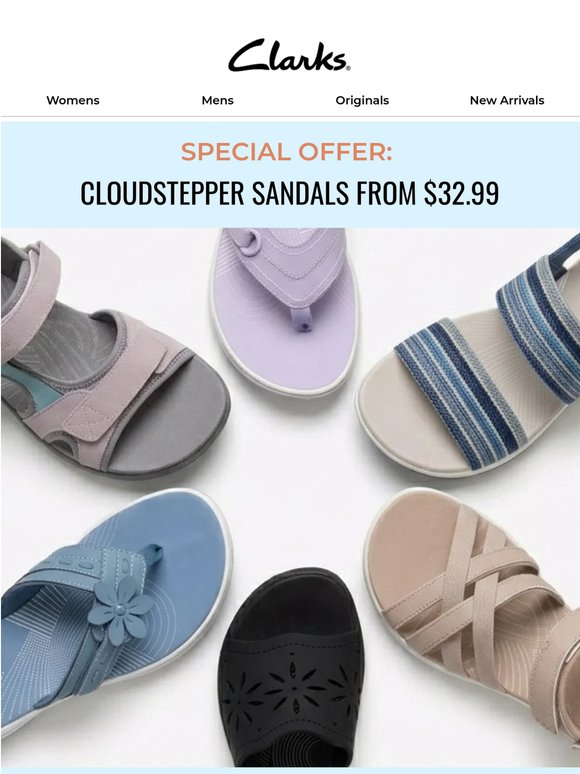 SPECIAL OFFER: CLOUDSTEPPER SANDALS FROM $32.99