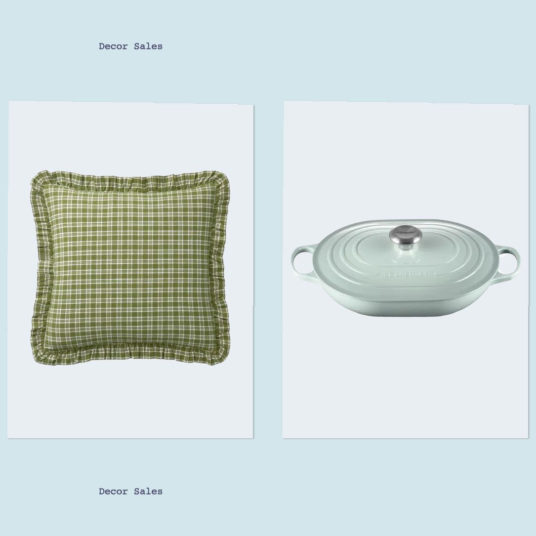  Graphic collage of 3 decor items currently on sale. 