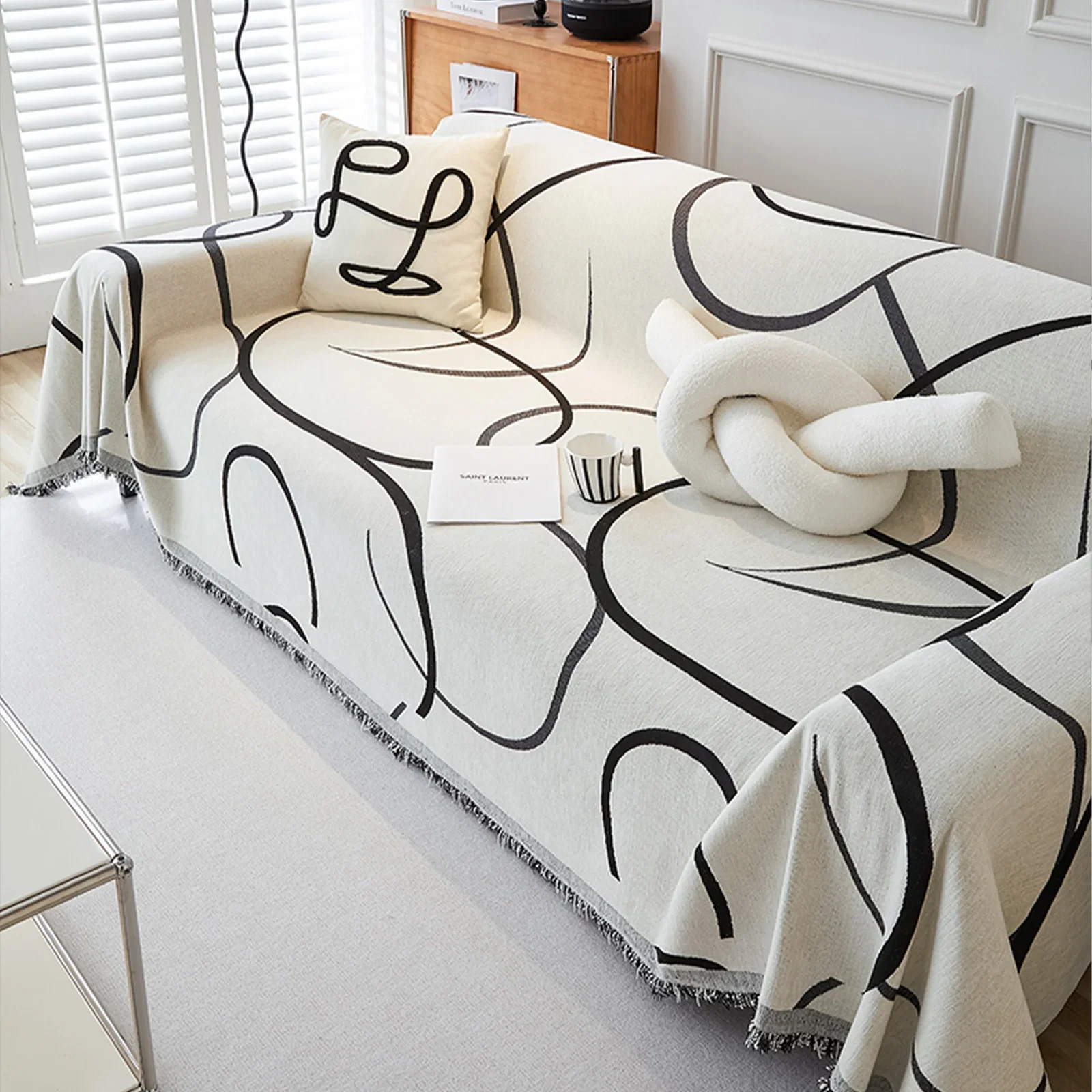 Image of Curve Patterned Sofa / Couch Cover - Limited Time Offer