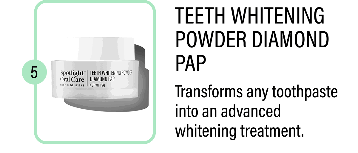 Teeth Whitening Powder Diamond PAP - Transforms any toothpaste into an advanced whitening treatment.