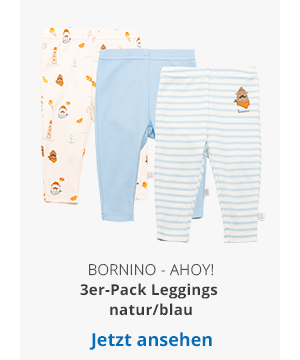 Bornino - Ahoy! 3er-Pack Leggings natur/blau