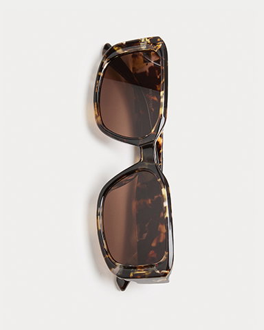 Brown Mix Rectangle Chunky Sunglasses