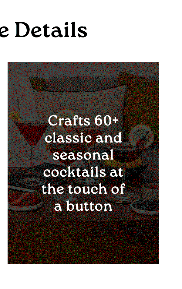 60+ premium cocktails.