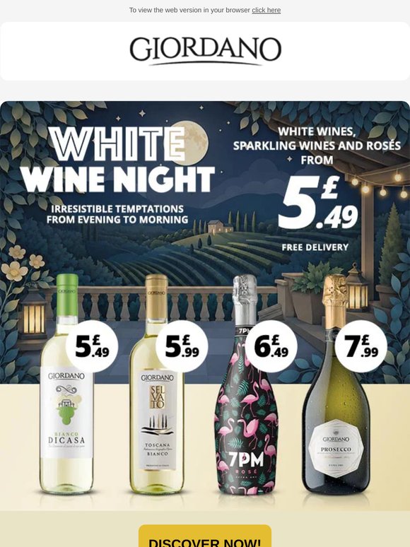 [Last Hours] ⌚ White Wine Night: from just £5.49 – not much time left!