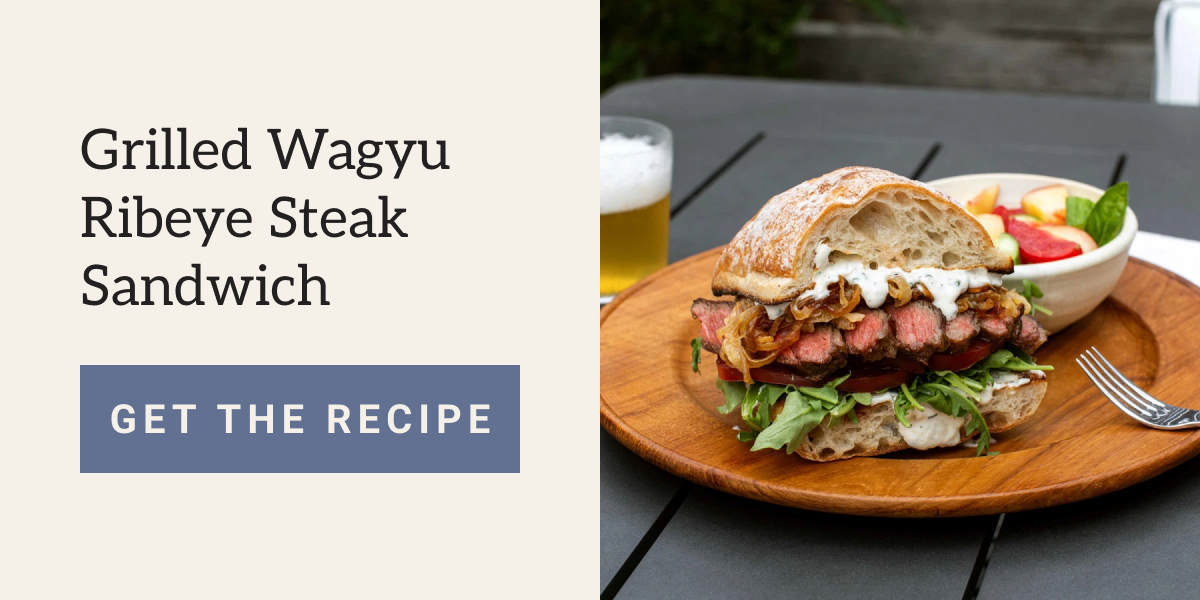 Grilled Wagyu Ribeye Sandwich recipe