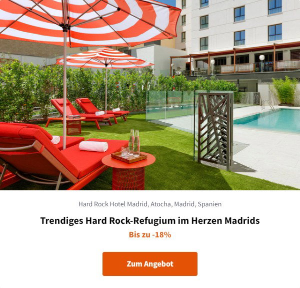 Trendiges Hard Rock-Refugium im Herzen Madrids