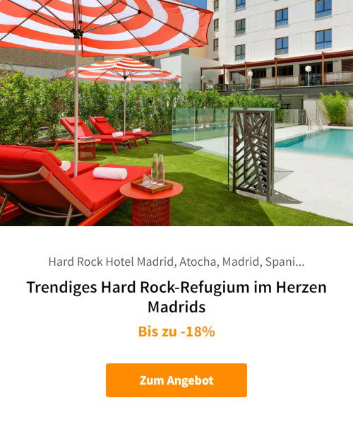 Trendiges Hard Rock-Refugium im Herzen Madrids