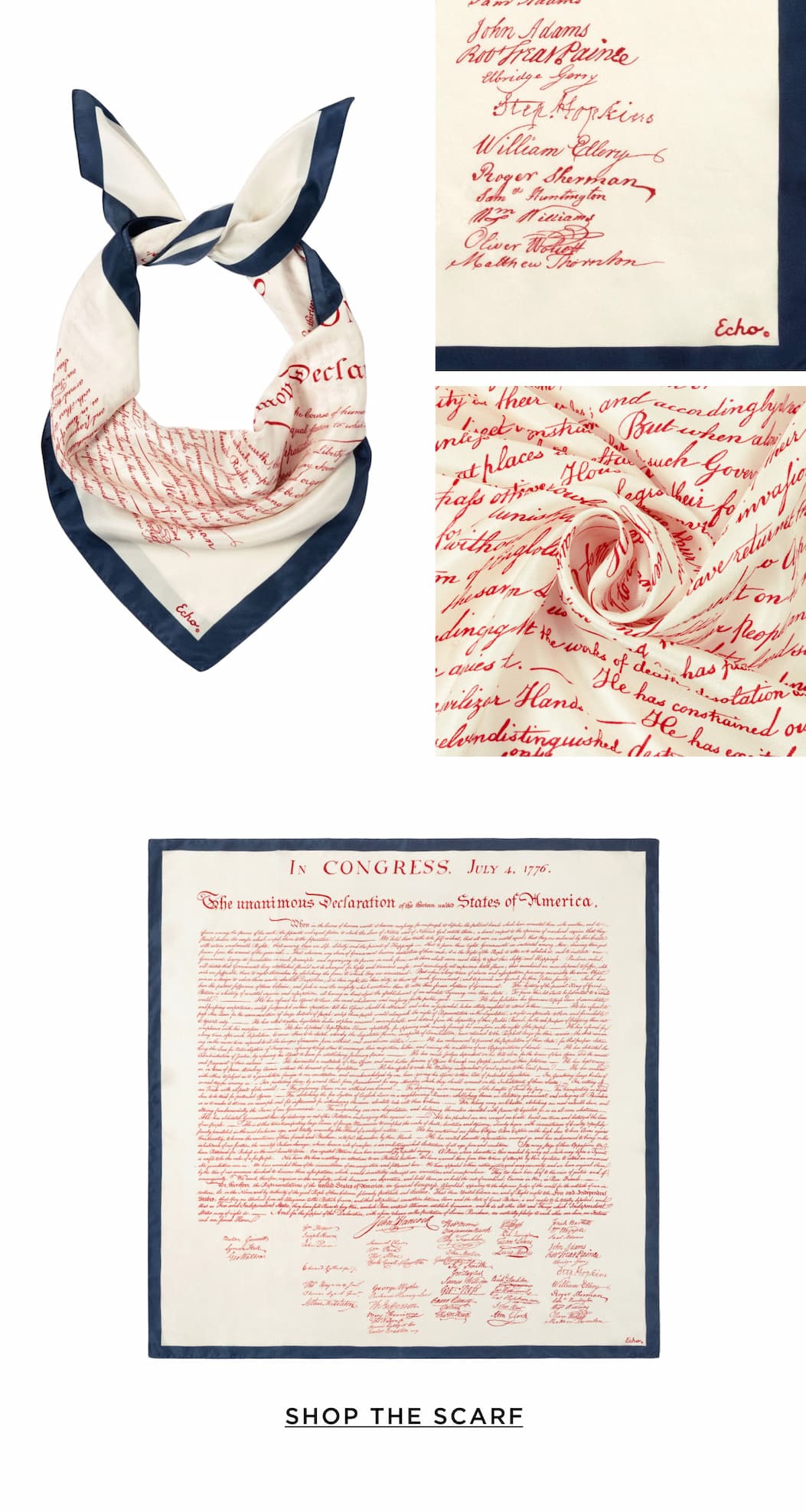 Declaration Of Independence 35" Silk Square