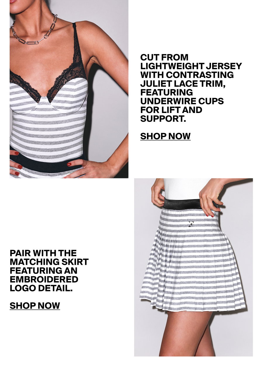 Ivy and Lace Bodysuit and Pleated Skirt