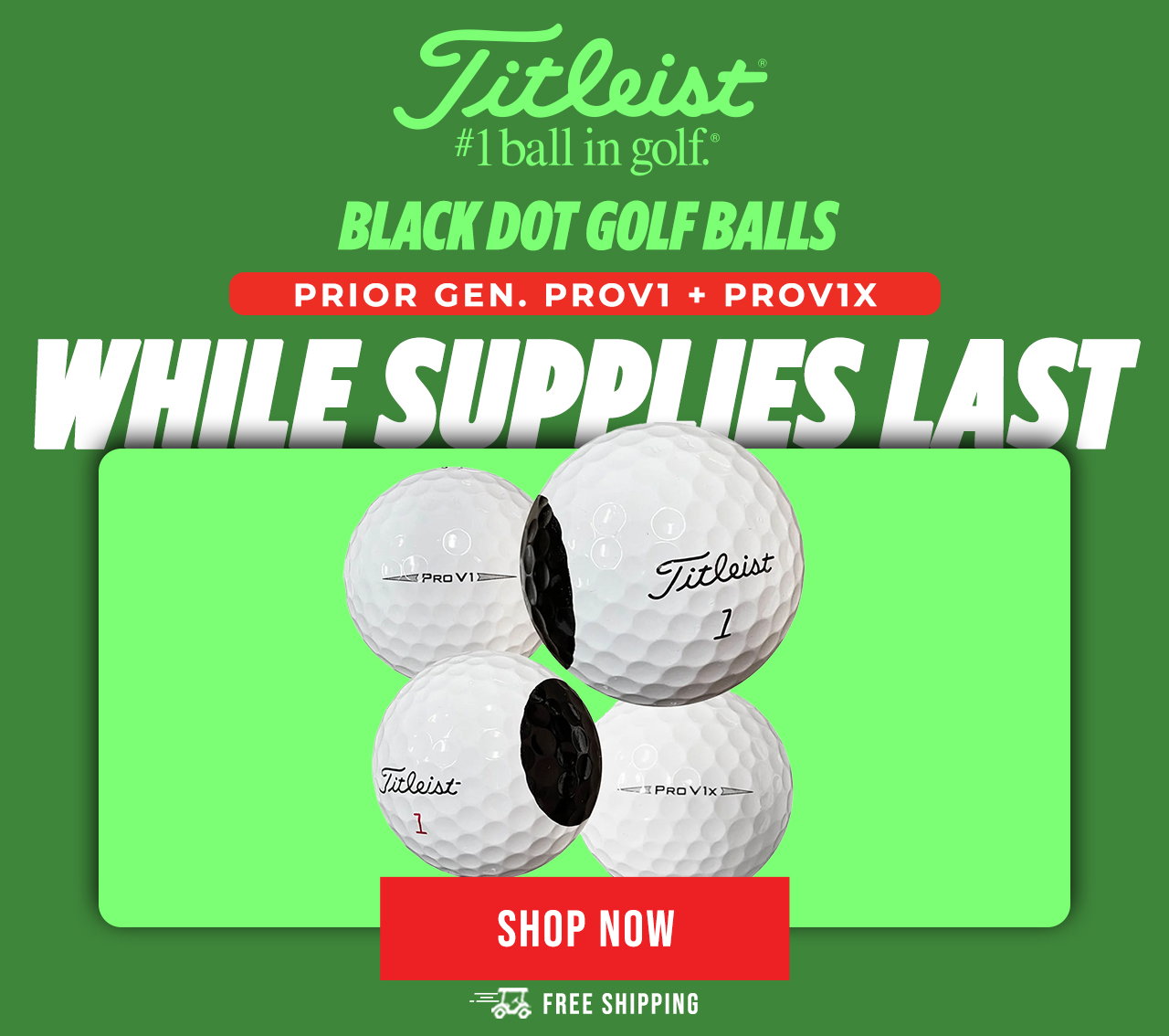 Titleist ProV1 + ProV1x Black Dot Golf Balls