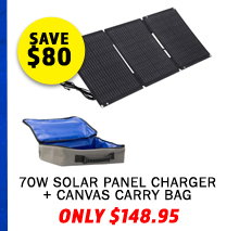 70W Solar Panel Charger + Canvas Carry Bag