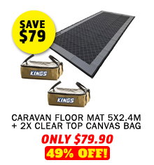 Caravan Floor Mat 5x2.4m + 2x Clear Top Canvas Bag