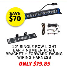 12 Single Row Light Bar + Number Plate Bracket + Plug N Play Wiring Harness