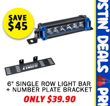 6 Single Row Light Bar + Number Plate Bracket