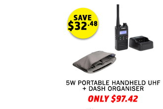 5W Portable Handheld UHF + Dash Organiser