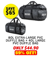 80L Extra-Large PVC Duffle Bag + 40L Large PVC Duffle Bag