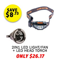 2in1 LED Light & Fan + Illuminator LED Head Torch