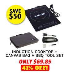 Induction Cooktop + Induction Cooktop Canvas Bag - AK Plus + BBQ Tool Set (3 Pack)