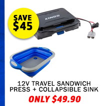 12V Travel Sandwich Press + Collapsible Sink