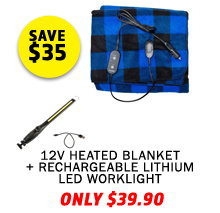 12V Heated Blanket + Rechargeable Lithium LED Worklight