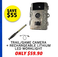 Trail/Game Camera + Rechargeable Lithium LED Worklight