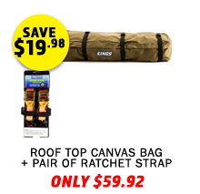 Roof Top Canvas Bag + Hercules Heavy Duty 3m Ratchet Strap (2 pack)