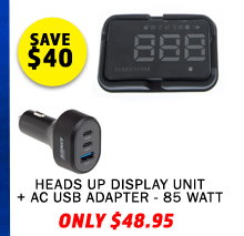 GPS Heads Up Display (HUD) Unit + 85W USB Car Charger