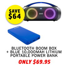 Bluetooth Boom Box + 10000mAh Lithium Portable Power Bank