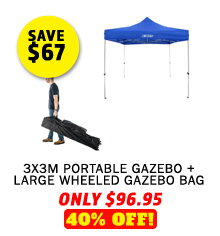 3x3m Portable Gazebo + Large Wheeled Gazebo Bag