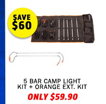Complete 5 Bar Camp Light Kit + Orange LED Camp Light Extension Kit