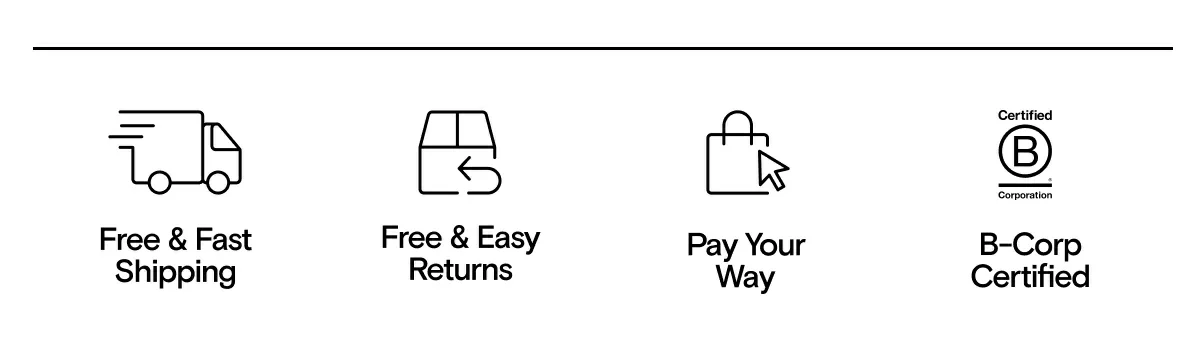 Fee & Fast Shipping. Free & Easy Returns. Pay Your Way. B-Corp Certified.