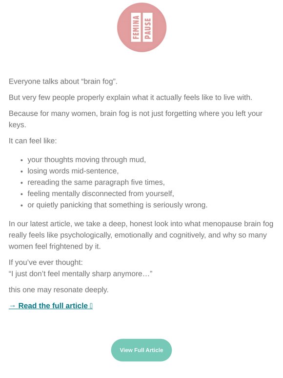 Store Newsletter: Brain fog isn’t just “forgetfulness”...