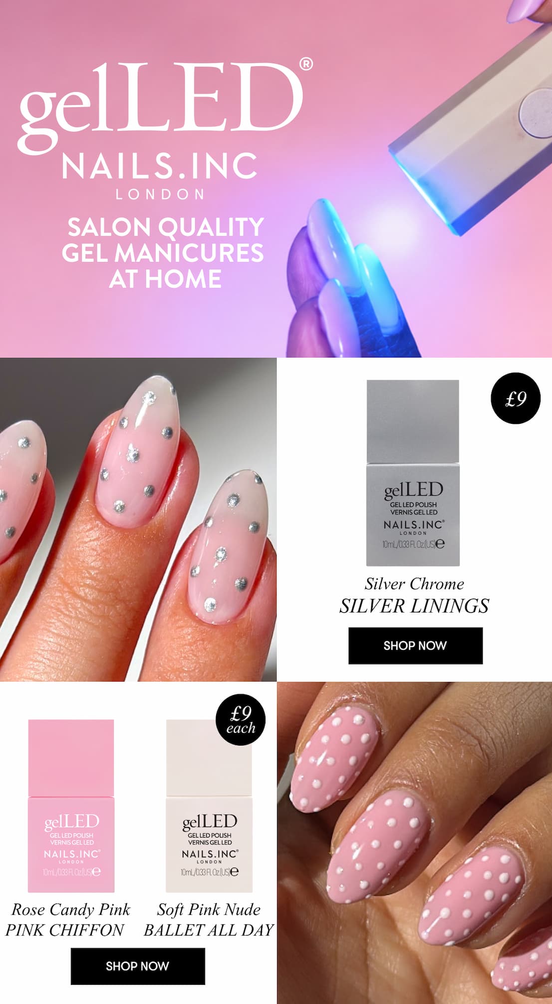 Polka dots with gelLED