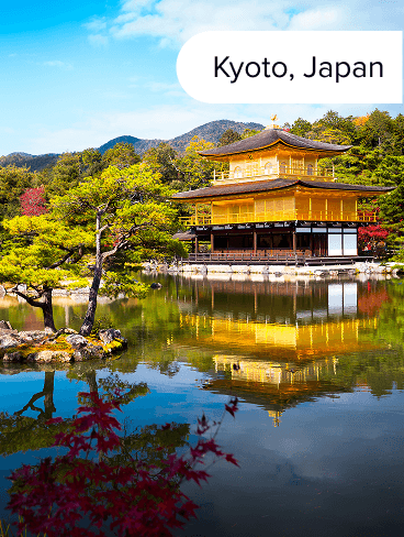 Temple along the water in Kyoto, Japan.