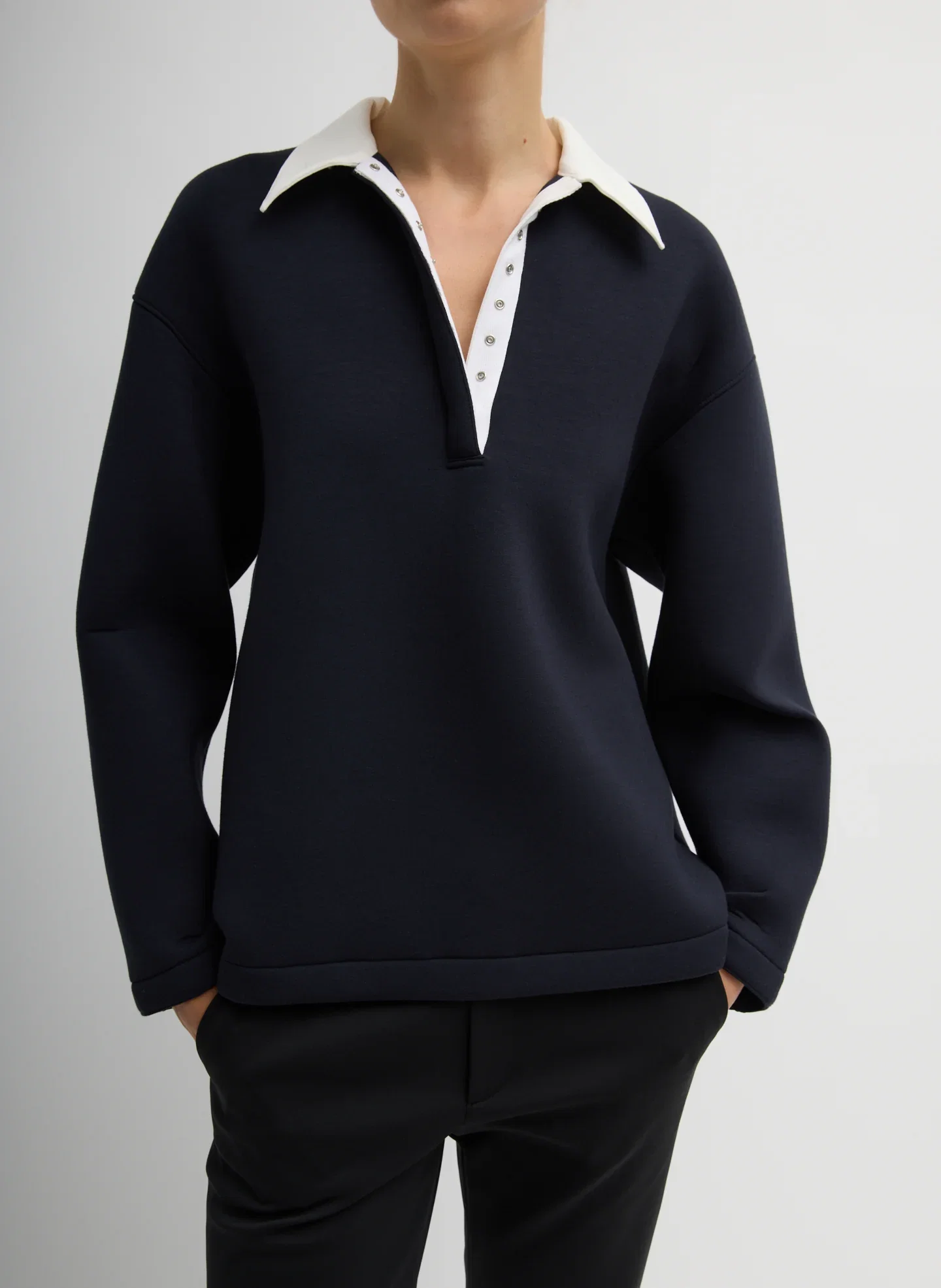 Image of Bonded Viscose Sculpted Polo