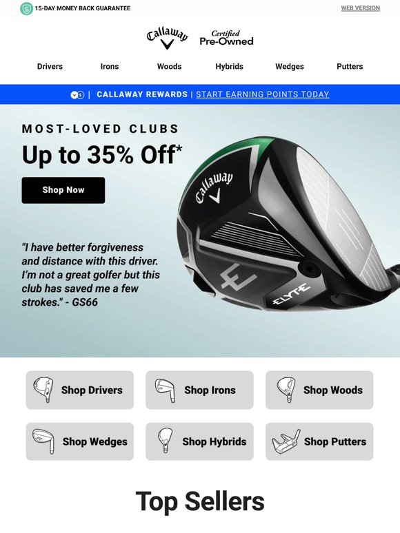 Best-Selling Clubs, Up to 35% Off