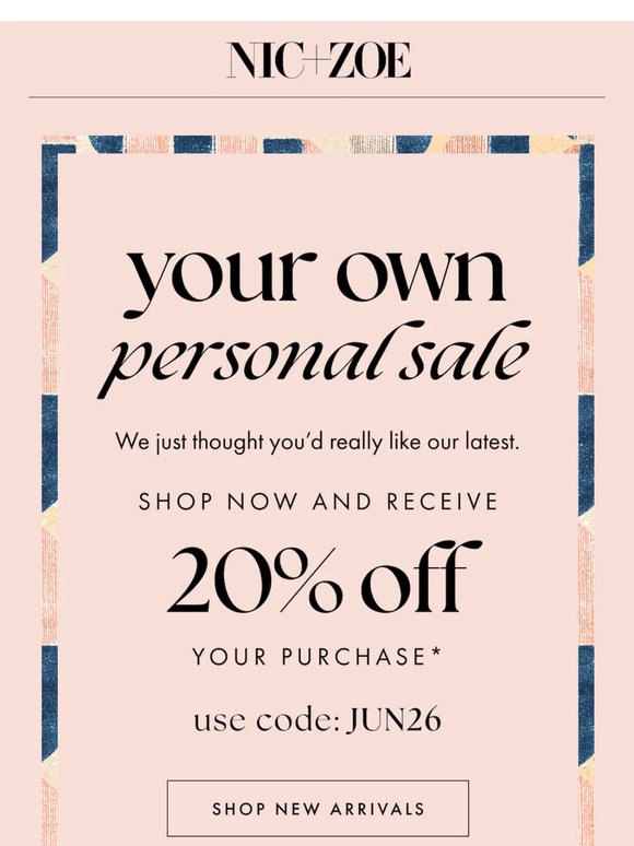 This 20% off is just for you