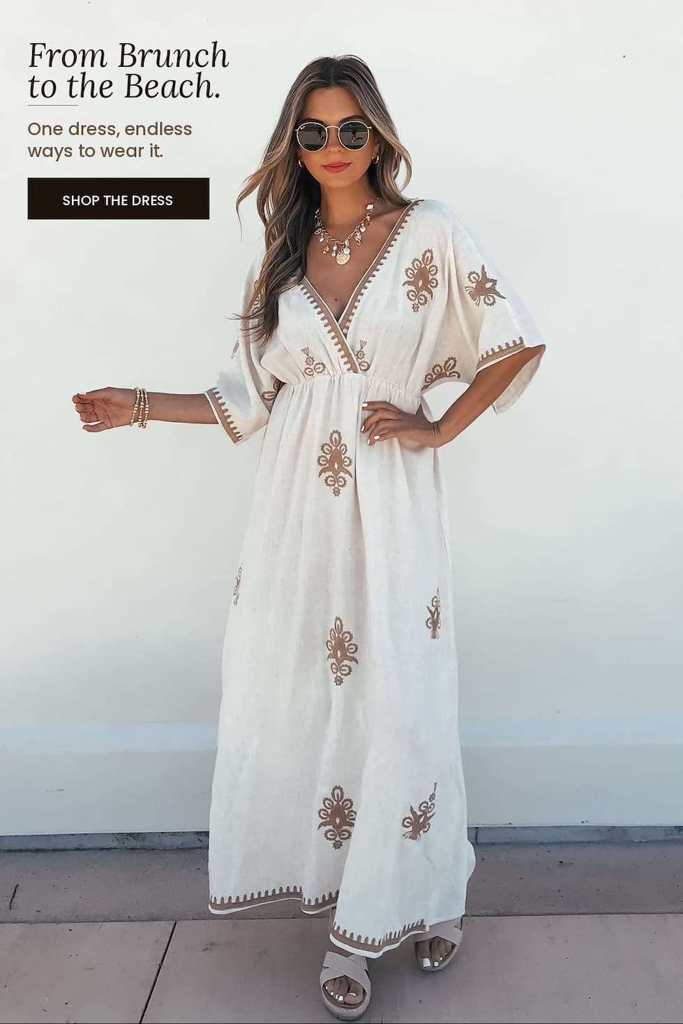 From brunch to the beach. One dress, endless ways to wear it. Shop the dress.